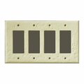 Can-Am Supply InvisiPlate Switch Wallplate, 5 in L, 8.63 in W, 4 -Gang, Painted Hand Trowel/Skip Trowel Texture HT-R-4